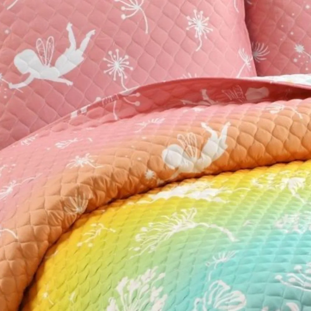 Fairy Rainbow Reversible Quilt Set